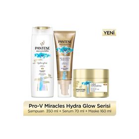 Pantene Hydra Glow 350 ml Nemlendirici Şampuan + 160 ml Nemlendirici Saç Maskesi + 70 ml Saç Serumu