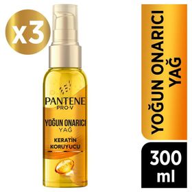 Pantene Keratin Özlü Onarıcı E Vitaminli 3x100 ml Saç Bakım Yağı