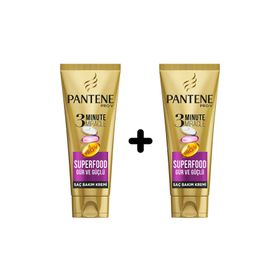 Pantene Pro-V 3 Minute Miracle Superfood Gür ve Güçlü 2x200 ml Saç Bakım Kremi