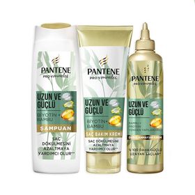 Pantene Uzun ve Güçlü 400 ml Şampuan + 275 ml Şekillendirici Krem + 270 ml Saç Bakım Maskesi