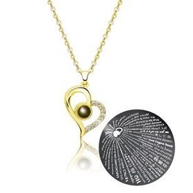Papatya Silver 101 Dilde Seni Seviyorum Yazılı 14 Ayar Altın Kaplama 925 Ayar Gümüş Kolye