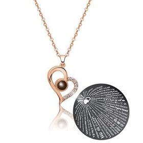 Papatya Silver 101 Dilde Seni Seviyorum Yazılı Rose Gold Kaplama 925 Ayar Gümüş Kolye