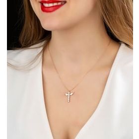 Papatya Silver 925 Ayar 6 Sıra Tektaşlı Melek Gümüş Kolye