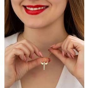 Papatya Silver 925 Ayar 6 Sıra Tektaşlı Melek Gümüş Kolye