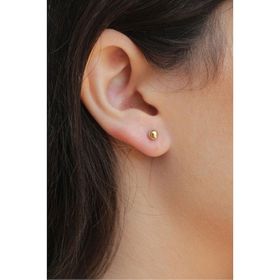Papatya Silver 925 Ayar Altın Kaplama Çivili Top Gümüş Küpe