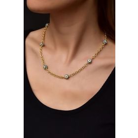 Papatya Silver 925 Ayar Altın Kaplama Firuze Nazar Göz Gümüş Kolye