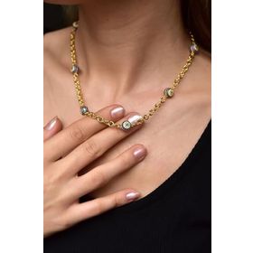 Papatya Silver 925 Ayar Altın Kaplama Gümüş Nazar Göz Kolye