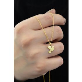 Papatya Silver 925 Ayar Altın Kaplama Güvercin Gümüş Kolye