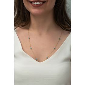 Papatya Silver 925 Ayar Altın Kaplama Mineli Nazar Göz Gümüş Kolye