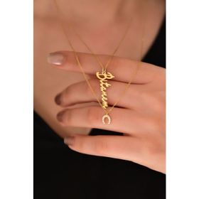 Papatya Silver 925 Ayar Altın Kaplama Nal ve Bitanem Yazılı Asansörlü Kadın Gümüş Kolye