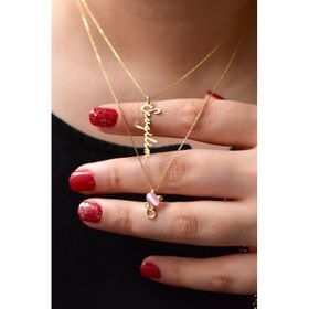 Papatya Silver 925 Ayar Altın Kaplama Sevgilim Yazılı ve Kedi Asansörlü Kadın Gümüş Kolye