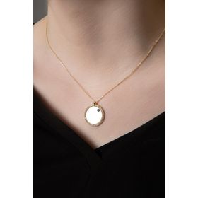 Papatya Silver 925 Ayar Altın Kaplama Taşlı Gözlü İsimli Plaka Gümüş Kolye
