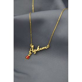 Papatya Silver 925 Ayar Altın Kaplama Uğur Böcekli Aşkım Kadın Gümüş Kolye