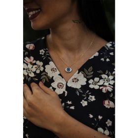 Papatya Silver 925 Ayar Altın Kaplama Zincirli Gümüş Göz Kolye