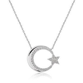 Papatya Silver 925 Ayar Ayyıldız Figürlü Gümüş Kolye