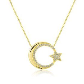 Papatya Silver 925 Ayar Ayyıldız Figürlü Gümüş Kolye