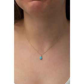 Papatya Silver 925 Ayar Damla Opal Taşlı Rose Altın Kaplama Kadın Gümüş Kolye