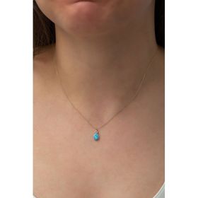 Papatya Silver 925 Ayar Damla Opal Taşlı Rose Altın Kaplama Kadın Gümüş Kolye