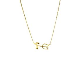 Papatya Silver 925 Ayar Gold Kaplama Beyaz Opal Lale Kadın Gümüş Kolye