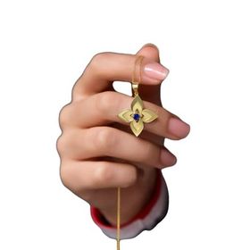 Papatya Silver 925 Ayar Gold Kaplama Eylül Ayı Doğum Taşı Lilyum Çiçeği Kadın Gümüş Kolye