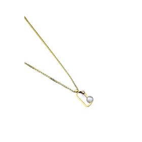 Papatya Silver 925 Ayar Gold Kaplama İncili Dorika Toplu Ataç Kadın Gümüş Kolye
