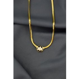 Papatya Silver 925 Ayar Gold Kaplama Mineli Lotus Çiçeği Gümüş Kolye