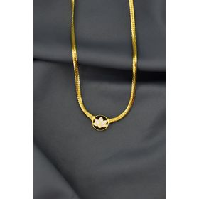 Papatya Silver 925 Ayar Gold Kaplama Mineli Lotus Çiçeği Gümüş Kolye