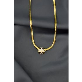 Papatya Silver 925 Ayar Gold Kaplama Mineli Lotus Çiçeği Gümüş Kolye