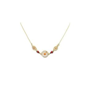 Papatya Silver 925 Ayar Gold Kaplama Mineli Papatya Uğur Böceği Kadın Gümüş Kolye