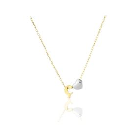 Papatya Silver 925 Ayar Gold Kaplama Mini Üç Boyutlu Ç Harfi Kalp Kadın Gümüş Kolye