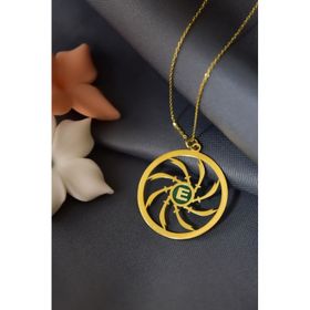 Papatya Silver 925 Ayar Gold Kaplama Rüya Serisi Harfli Adalet Kılıcı Kadın Gümüş Kolye