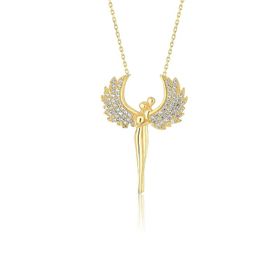 Papatya Silver 925 Ayar Gold Kaplama Sevgili Melek Kadın Gümüş Kolye