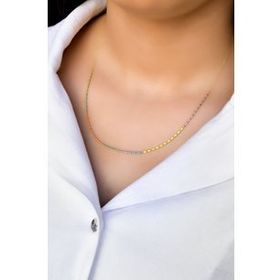 Papatya Silver 925 Ayar Gold Kaplama Top Zincirli Renkli Mineli Gümüş Kolye