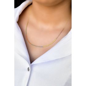 Papatya Silver 925 Ayar Gold Kaplama Top Zincirli Renkli Mineli Gümüş Kolye