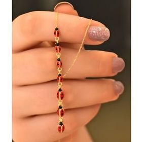 Papatya Silver 925 Ayar Gümüş Akışlı Uğur Böceği Kadın Kolye