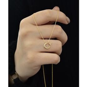 Papatya Silver 925 Ayar Gümüş Altın Kaplama Ay Yıldız Kolye