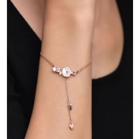 Papatya Silver 925 Ayar Gümüş Altın Kaplama Kardelen Çiçeği Bileklik