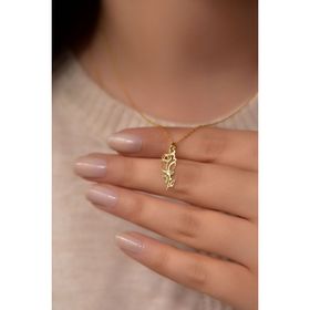 Papatya Silver 925 Ayar Gümüş Altın Kaplama Kristal Kesim Gül Kadın Kolye