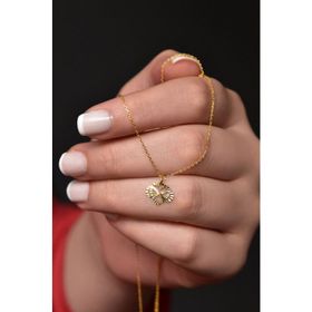 Papatya Silver 925 Ayar Gümüş Altın Kaplama Kristal Kesim Kalp Sonsuzluk Kadın Kolye