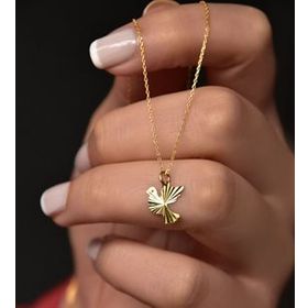 Papatya Silver 925 Ayar Gümüş Altın Kaplama Kristal Kesim Kuş Kadın Kolye