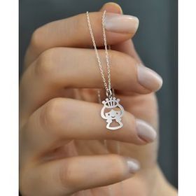 Papatya Silver 925 Ayar Gümüş Altın Kaplama Kristal Kesim Prenses Kadın Kolye