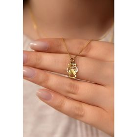Papatya Silver 925 Ayar Gümüş Altın Kaplama Kristal Kesim Prenses Kadın Kolye
