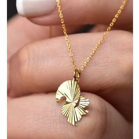 Papatya Silver 925 Ayar Gümüş Altın Kaplama Kristal Kesim Sincap Kadın Kolye