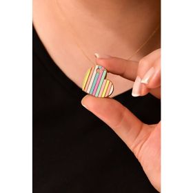 Papatya Silver 925 Ayar Gümüş Altın Kaplama Mineli Kalp Kolye
