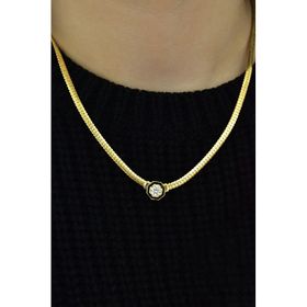 Papatya Silver 925 Ayar Gümüş Altın Kaplama Yassı Zincir Kolye