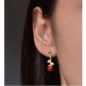Papatya Silver 925 Ayar Gümüş Çift Gül Kadın Çivili Gold Küpe