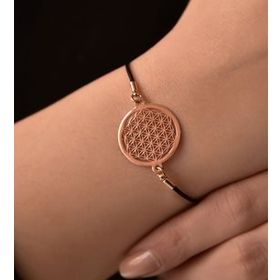 Papatya Silver 925 Ayar Gümüş Dorika Toplu Rose Kaplama Yaşam Çiçeği Kadın Bileklik
