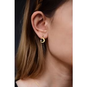 Papatya Silver 925 Ayar Gümüş Gold Kaplama Atatürk Silüeti Küpe