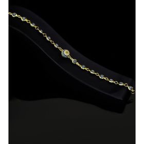 Papatya Silver 925 Ayar Gümüş Gold Kaplama Cam Göz Firuze Nazar Bileklik