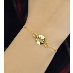 Papatya Silver 925 Ayar Gümüş Gold Kaplama Çember Kalp Kristal Kesim Bileklik